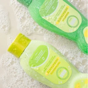 Botellas de shampoo y tratamiento Minte Kids hidratante con espuma