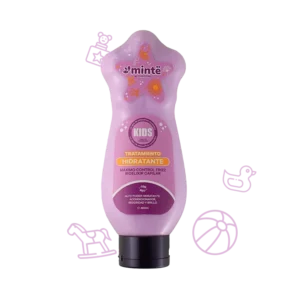 Tratamiento hidratante Minte Kids morado individual con iconos infantiles violetas